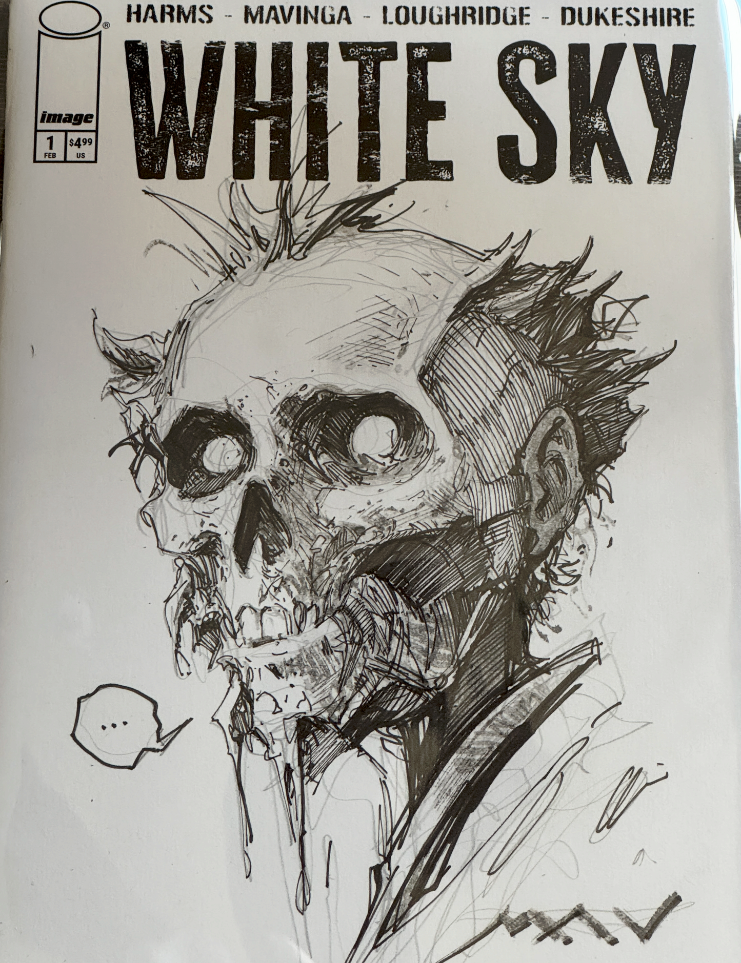 White Sky #1 Blank Variant Sketch - JP Mavinga