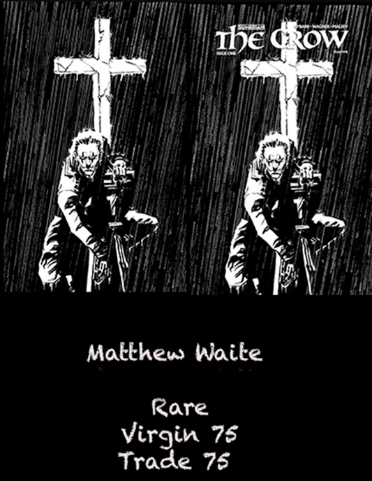 The Crow Dead Time #1 B&W Virgin & Trade Set - Matthew Waite - PRESALE